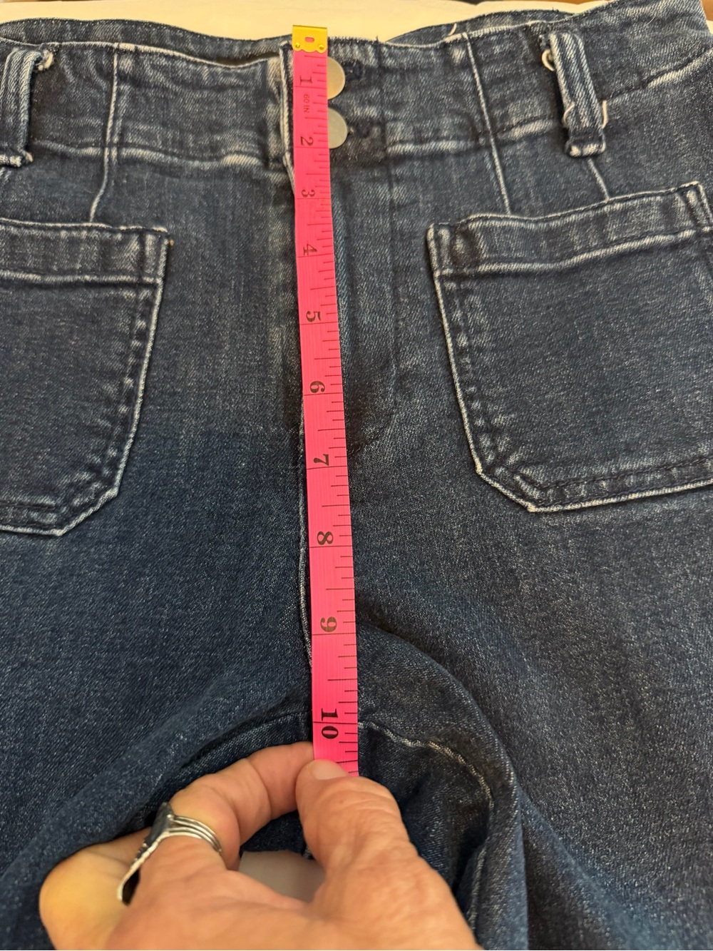Talbots Blue Wide-Leg Jeans with Front Patch Pockets - Picture 7 of 11